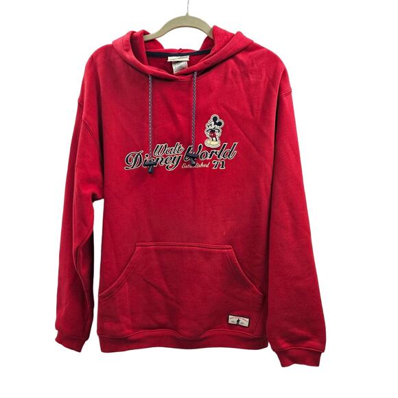 Walt Disney World Sweatshirt Hoodie Sweater Red 1971 Vintage Mickey Mouse - Picture 13 of 13